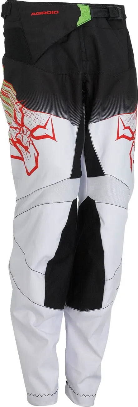 Moose Offroad Youth Agroid Racewear Pants - Black/Fluorescent Green/Red/White
