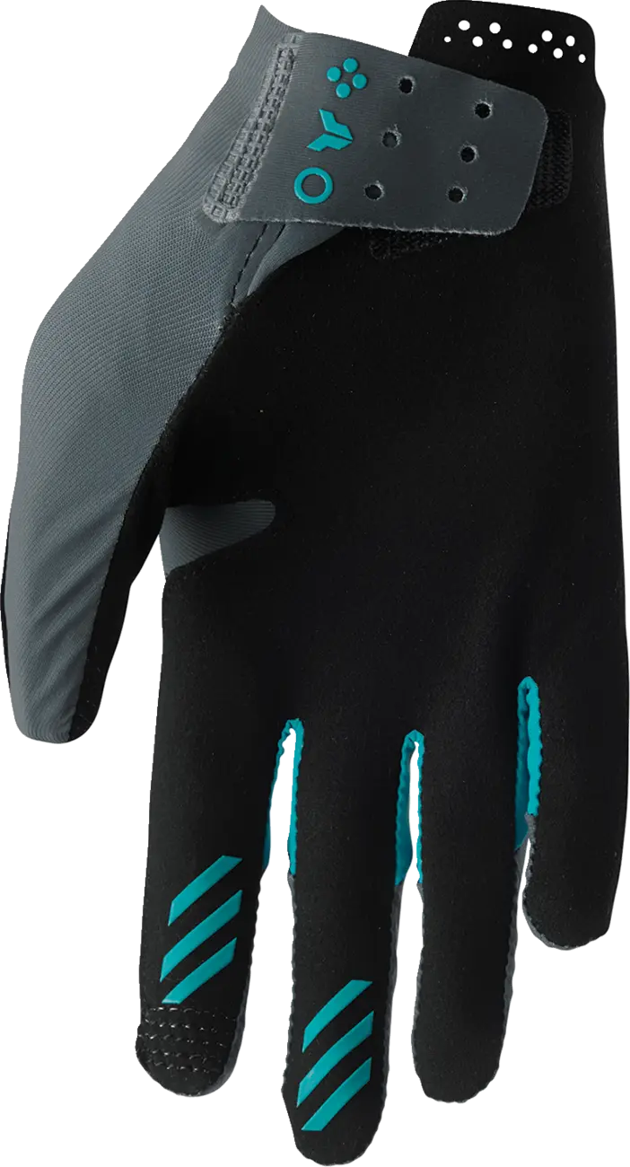 Thor Women's Sportmode Iconic Mx Gloves - Aqua/Black/Gray