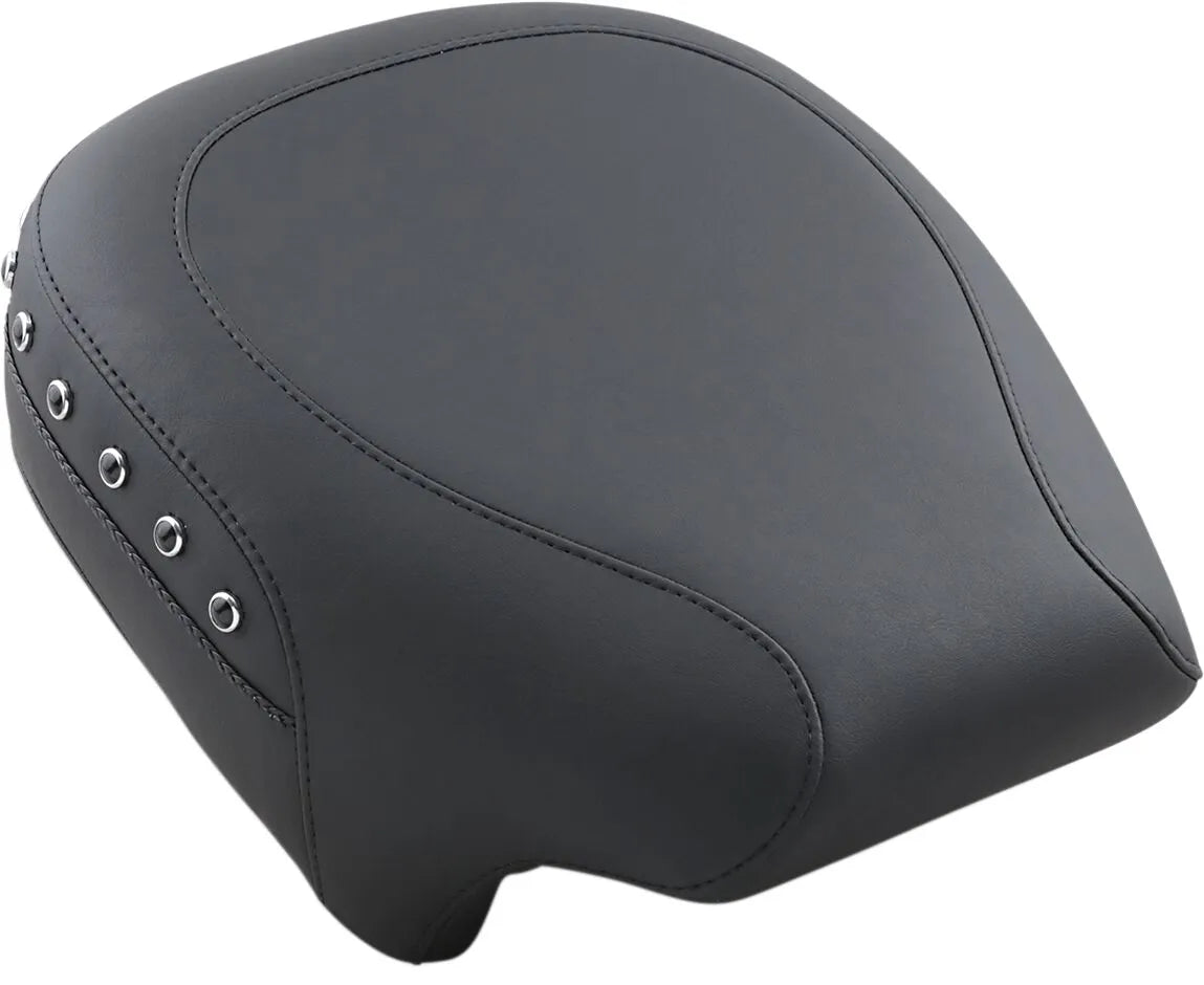 Mustang Wide Rear Seat - Studded Black Vinyl - For Harley Davidson