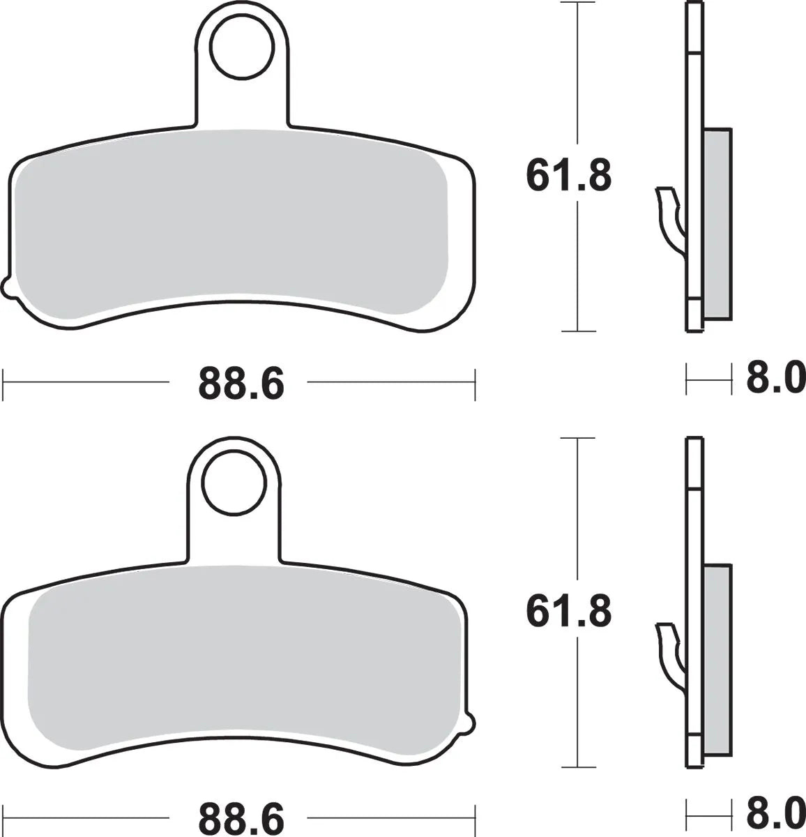 Sbs Spiekane Metalowe Klocki Hamulcowe Do Harley/buell - Przód
