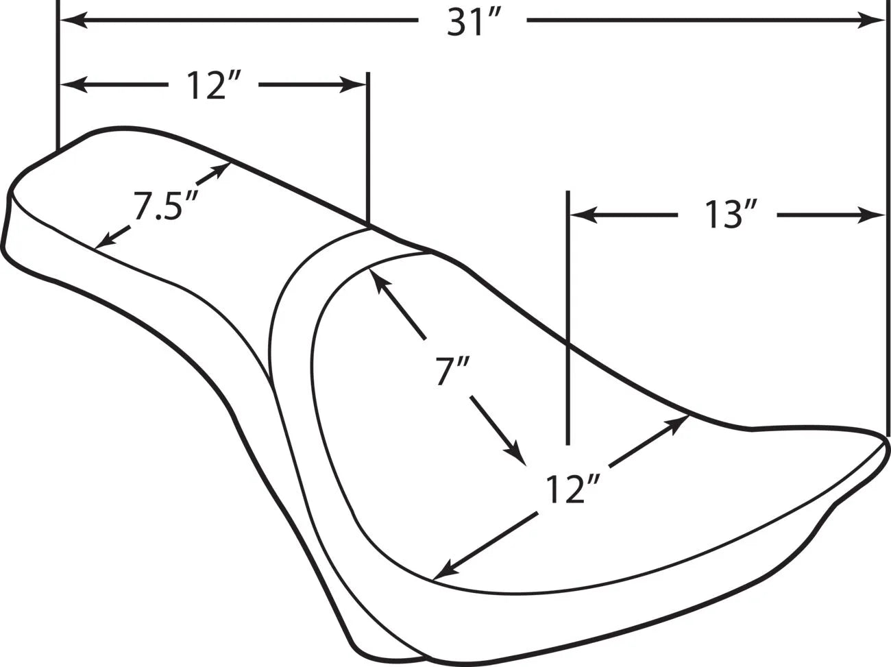 Drag Specialties Predator 2-up Seat - For Harley Davidson