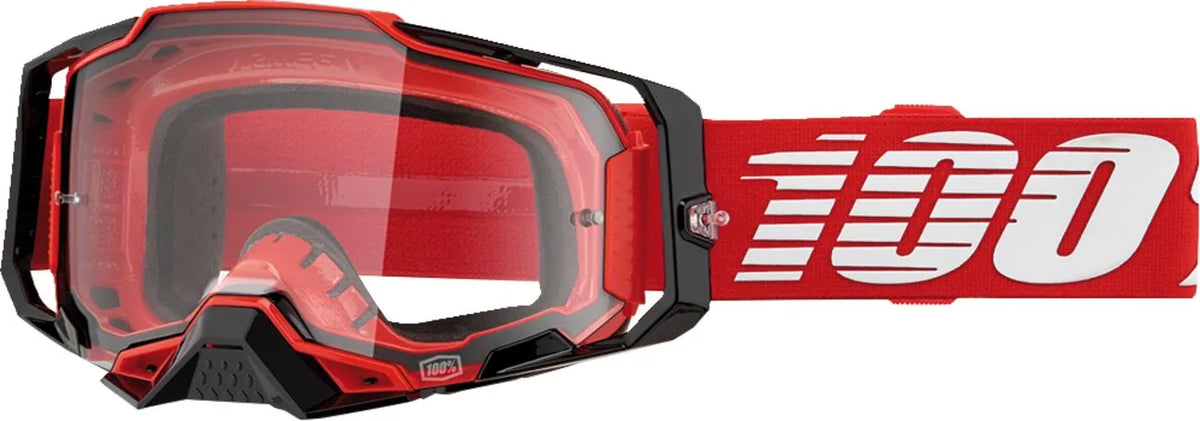 100% Armega Goggle Red Clear