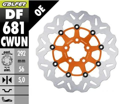 Galfer Floating Wave Brake Rotor For Motorcycle - Rear