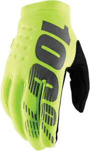 100% Youth Brisker Cold Weather Gloves - Black/Fluorescent Yellow