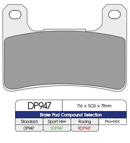 DP Brakes Standardowe Spiekane Metaliczne Klocki Hamulcowe - Doskonałe Hamowanie - Przód