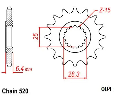 Moto-Master Steel 520 15T Front Sprocket for Yamaha Quad