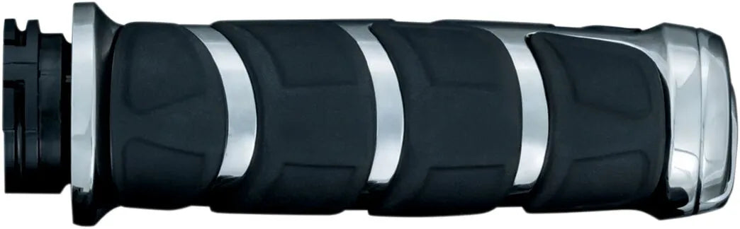 Kuryakyn Kinetic Grips - 1" Handlebar, Black/chrome