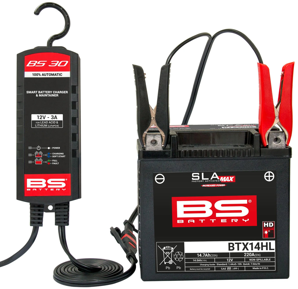 Bs Battery BS30 Charger 12V 3A UK Plug