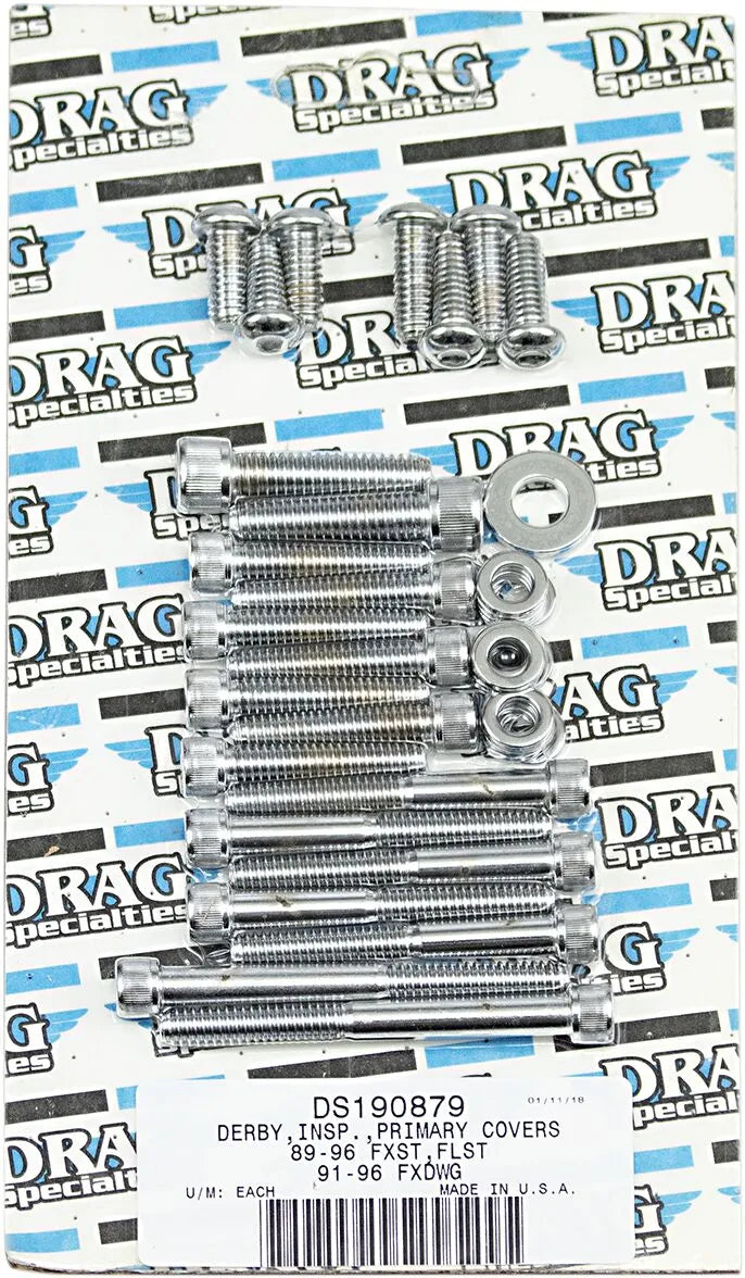Drag Specialties Knurled Primary Bolt Set for Harley Davidson