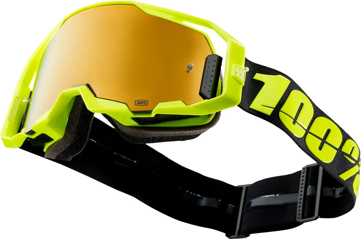 100% ARmatic Goggle Fluorescent Yellow Gold Mirror