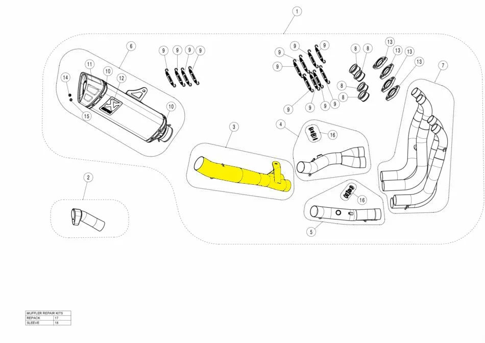 Rura łącząca Akrapovic do układów wydechowych