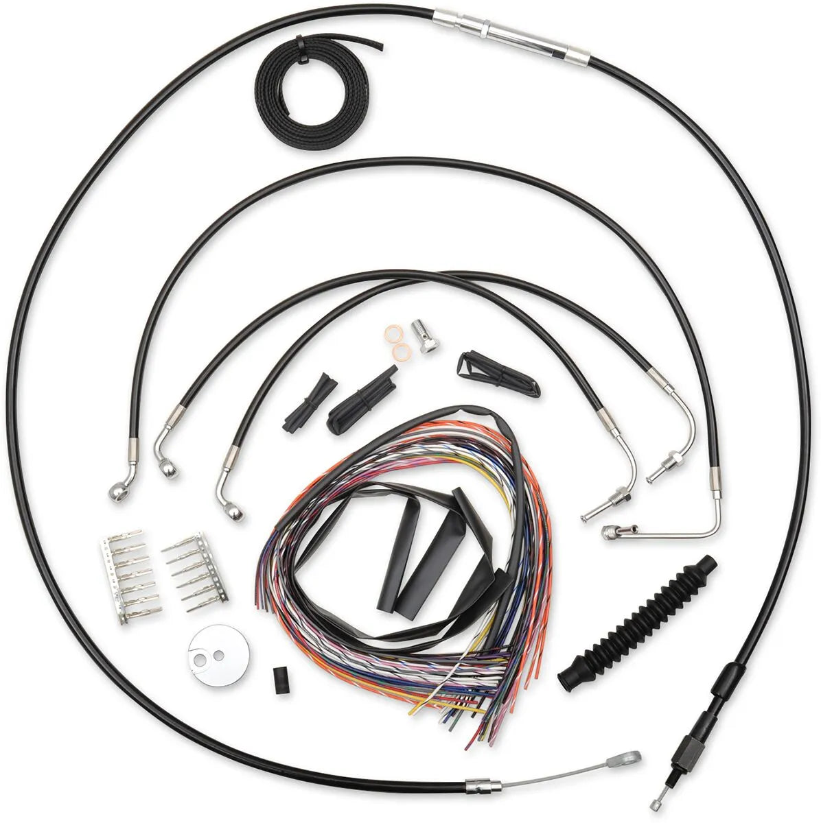 LA CHOPPERS Black Vinyl Braided Handlebar Cable Kit