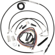 LA CHOPPERS Black Vinyl Braided Cable/Brake Line Kit 18-20" Ape