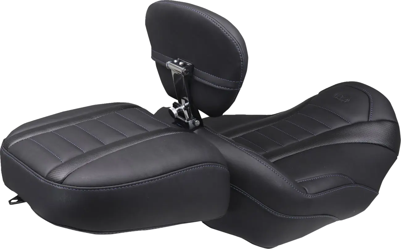 Rear Mustang Wide Deluxe Touring Passenger Seat - For Harley Davidson