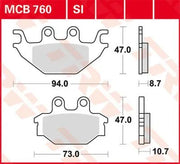Trw All Round Spiekane Metalowe Klocki Hamulcowe Zestaw 2 Szt.