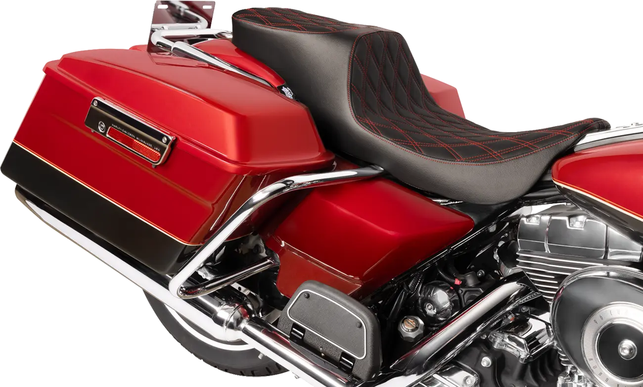 Drag Specialties Performance Predator 2-up Seat - For Harley Davidson