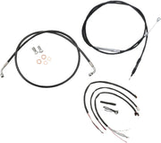 La Choppers Complete Black Vinyl Braided Handlebar Cable Kit