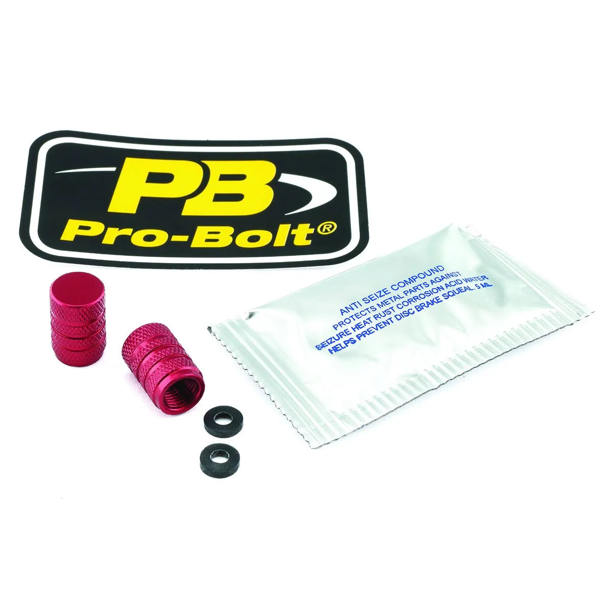 Pro Bolt Red Aluminium Valve Stem Cap for Suzuki Yamaha Kawasaki