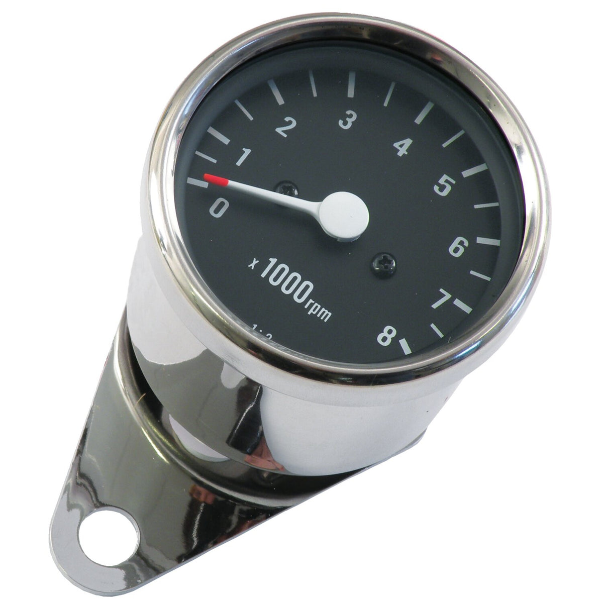 MCS Mini mechanical tachometer - 8000 RPM - Chrome