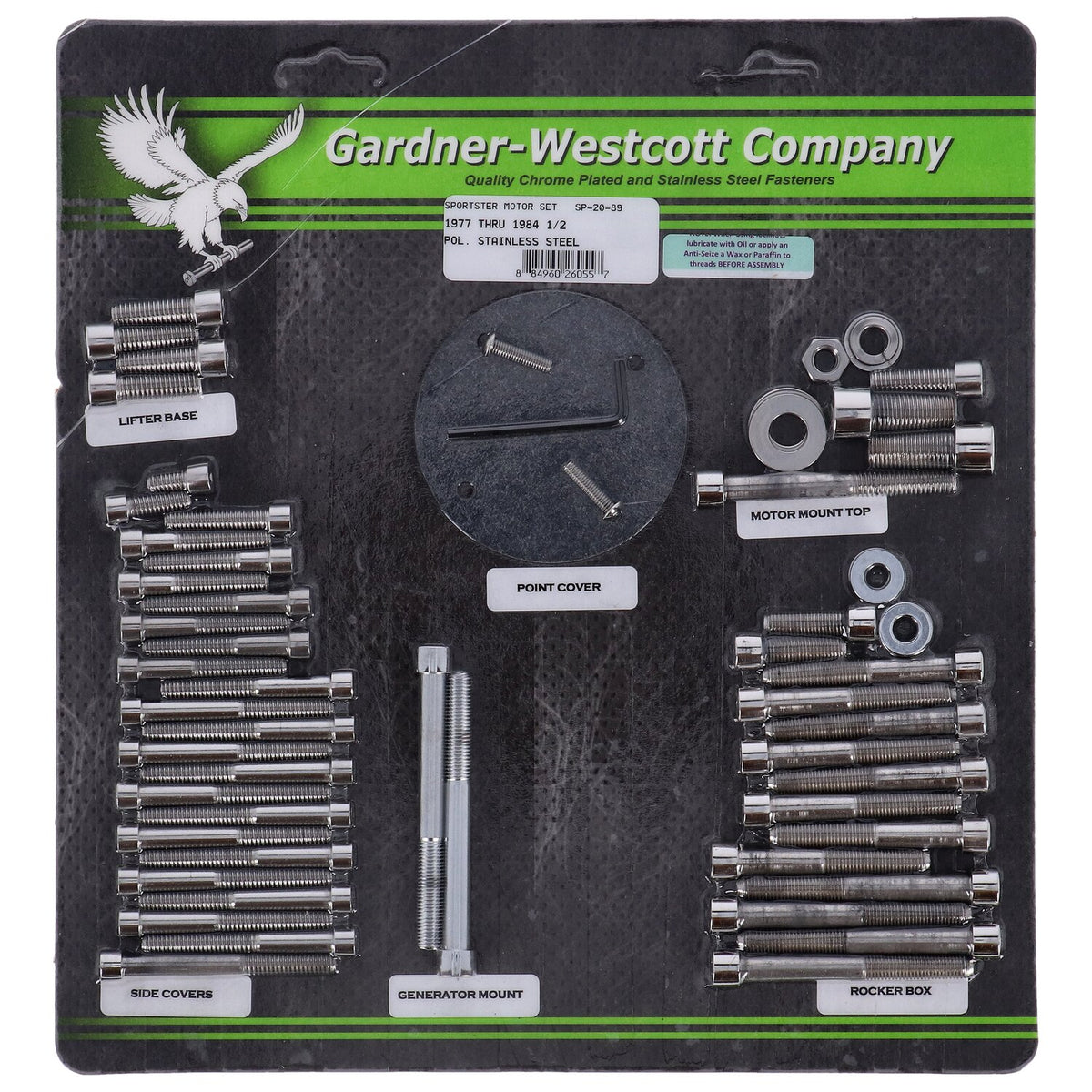 Gardner-Westcott Motor screw set polished ss allen