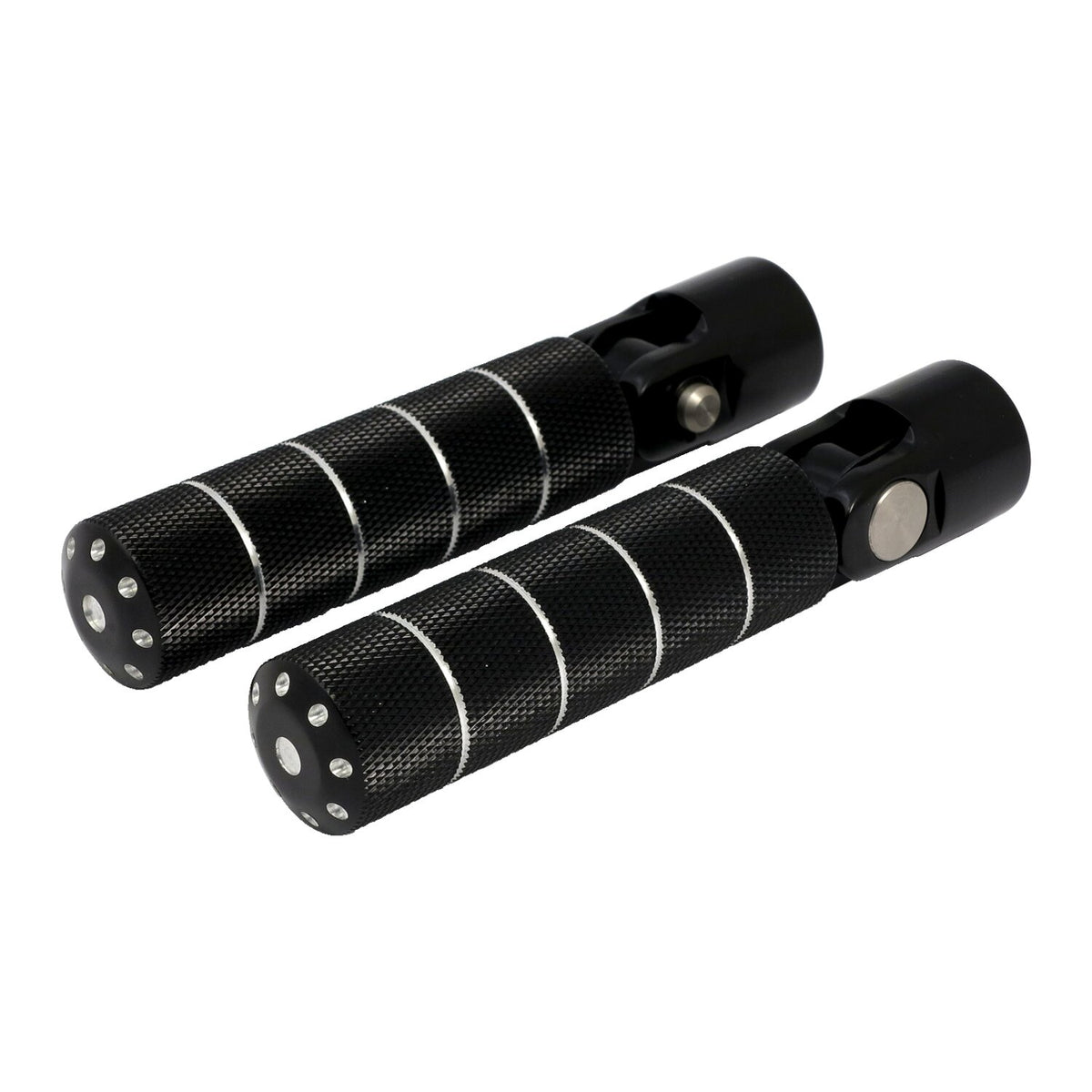 MCS Bomber foot peg set - knurled - Black cm