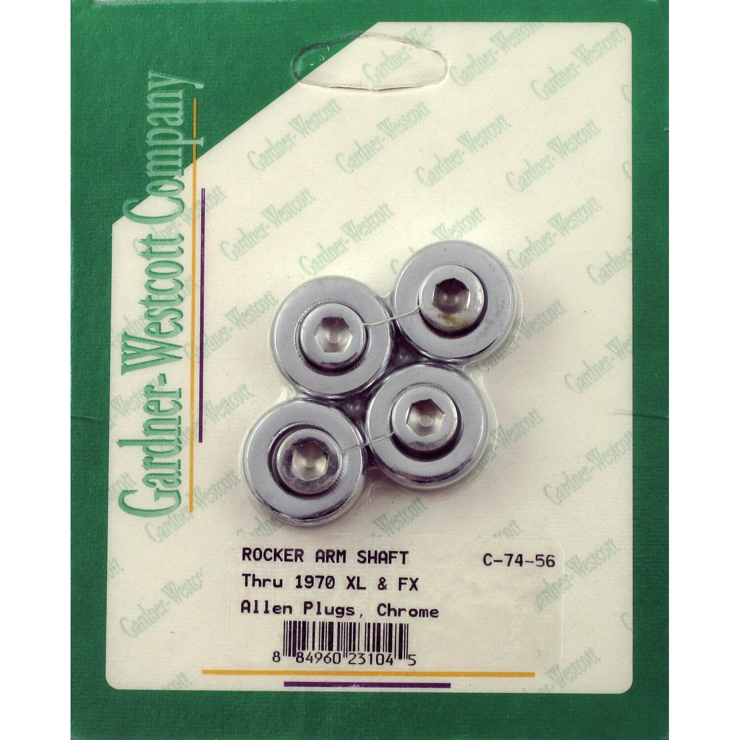 Gardner-Westcott rocker shaft plug set - Custom allen style - Chrome