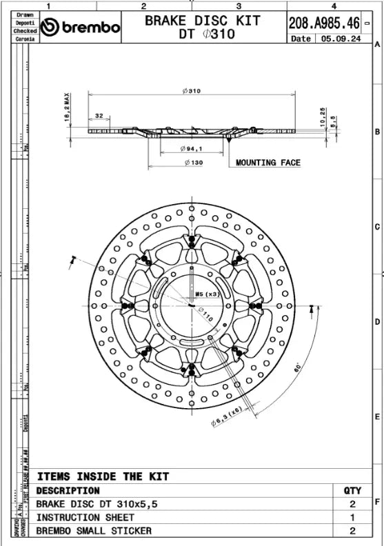 Brembo T-Drive Brake Rotor Kit Upgrade Line