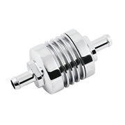 MCS Fuel filter ribbed for 5/16" fuel hose - Chrome