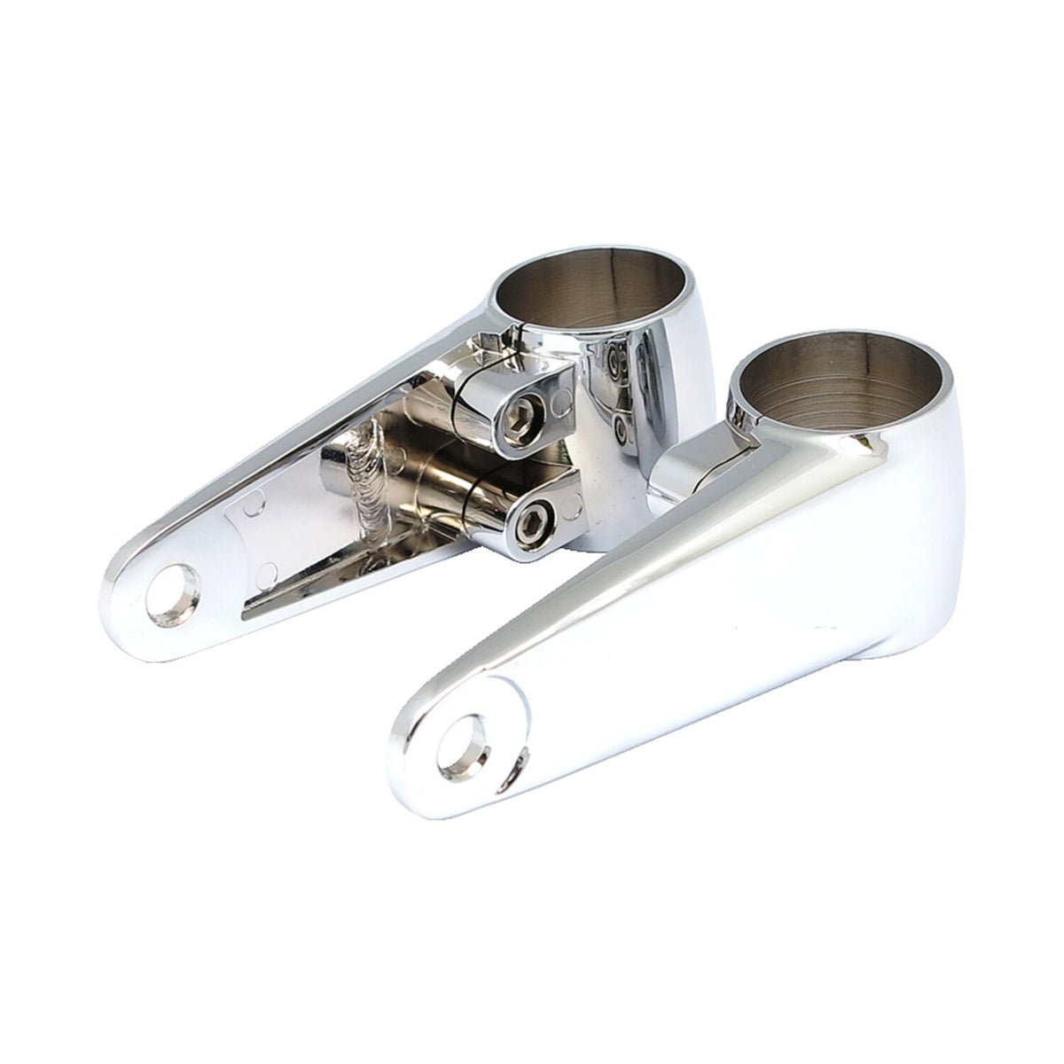 MCS Clampah side-mount headlamp bracket assembly - Chrome