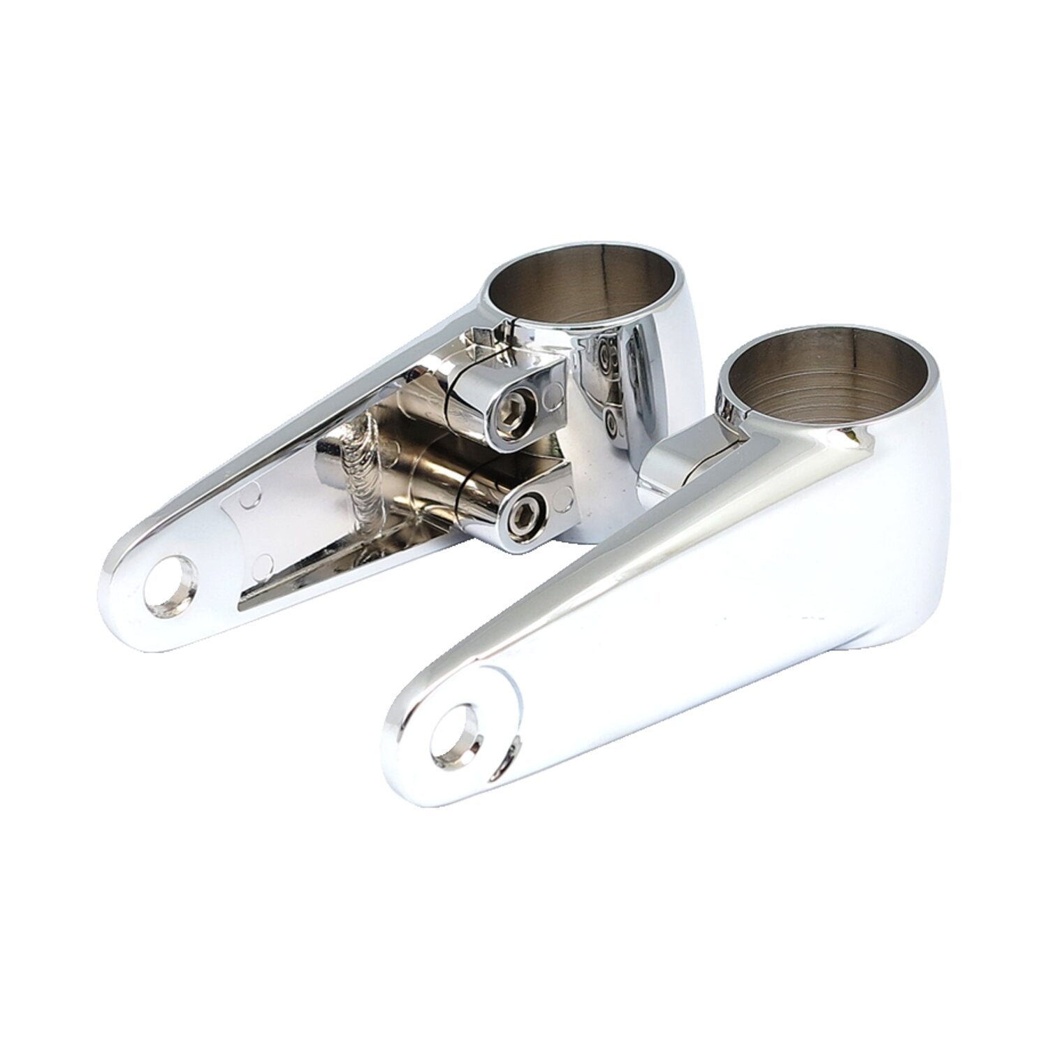 MCS Clampah side-mount headlamp bracket assembly - Polished