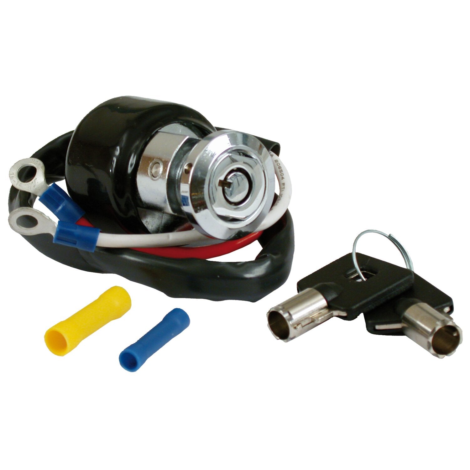MCS Dyna style ignition switch round key 2-wire - Chrome