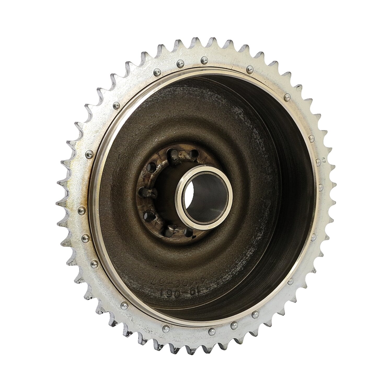 MCS 67-72 B.T - Rear brake drum & sprocket - Chrome