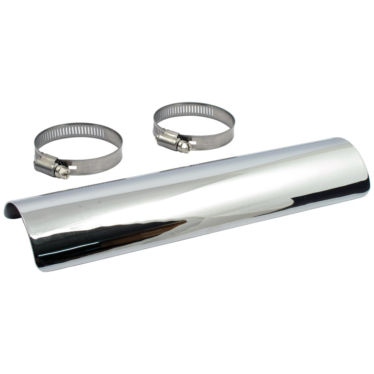 MCS Universal smooth heat shield 10" long chrome