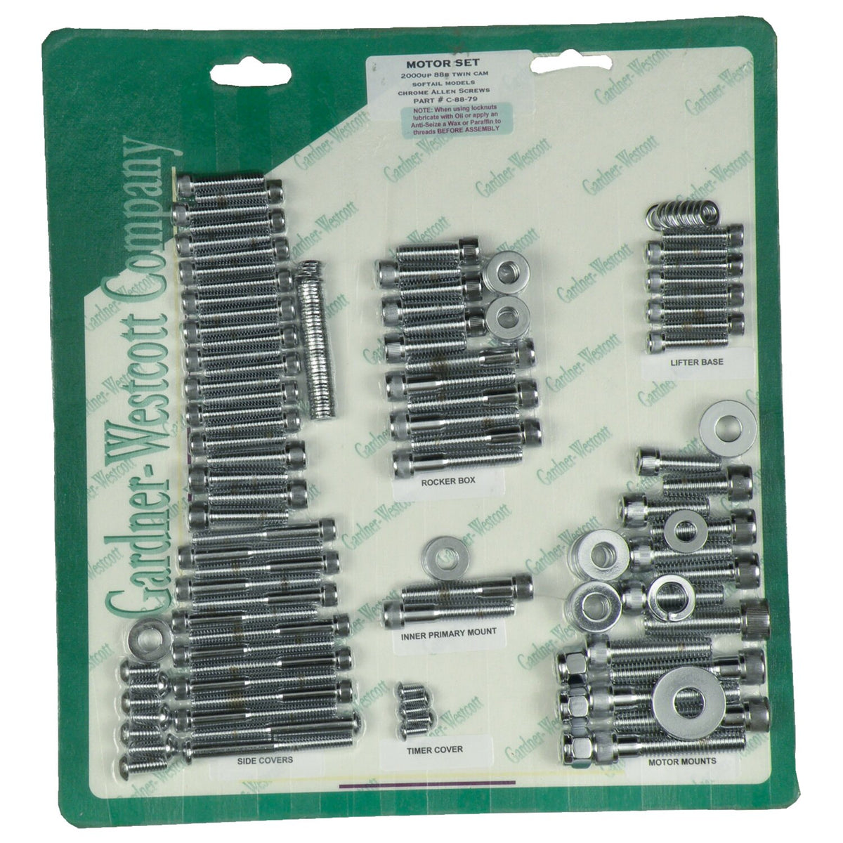 Gardner-Westcott Motor screw set chrome allen
