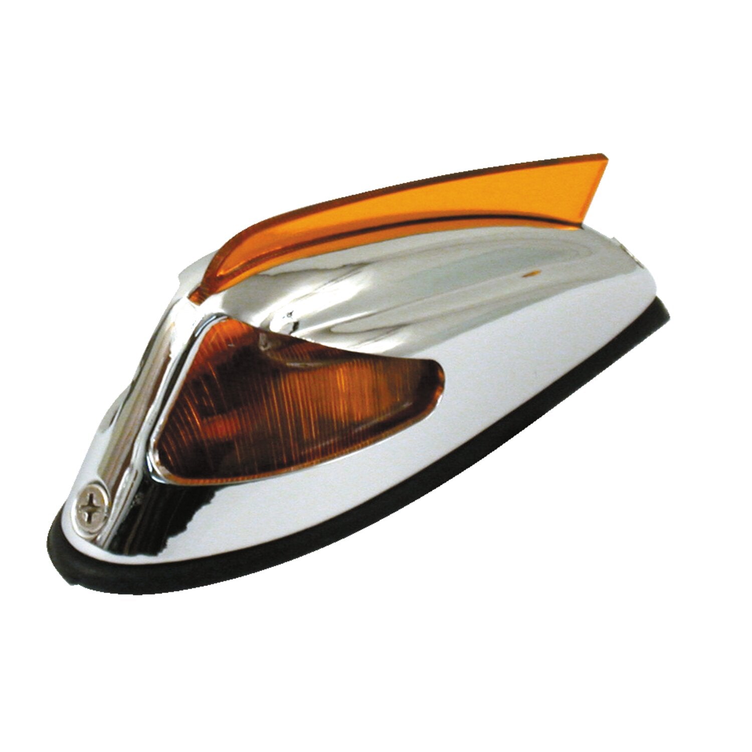 MCS 50-57 style front fender light - Chrome amber lens