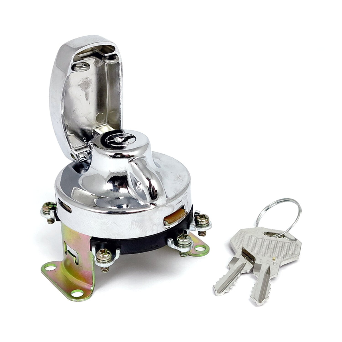 MCS FL style ignition switch - 5-pole flat key chrome