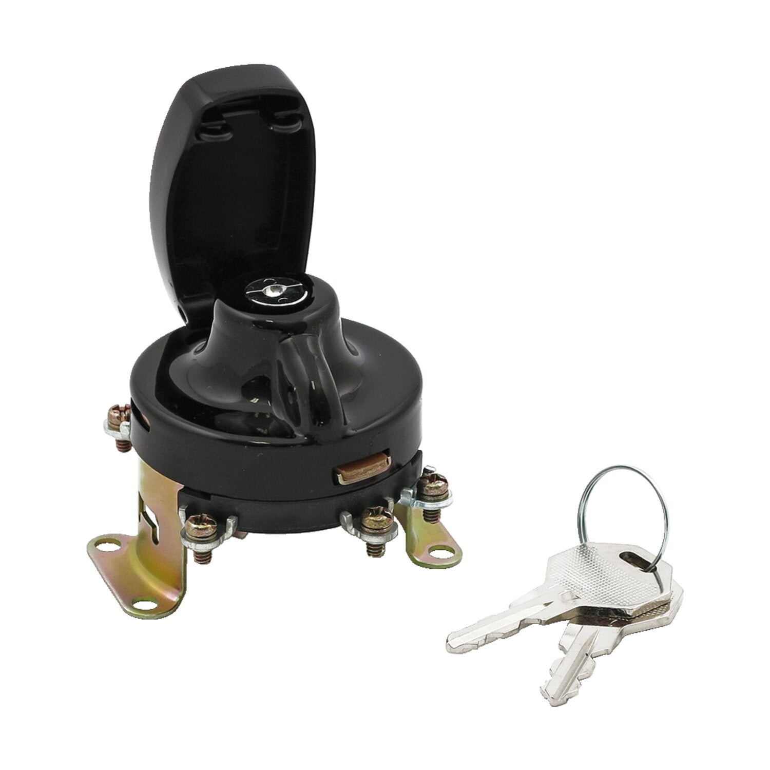 MCS FL style ignition switch - 5-pole flat key black