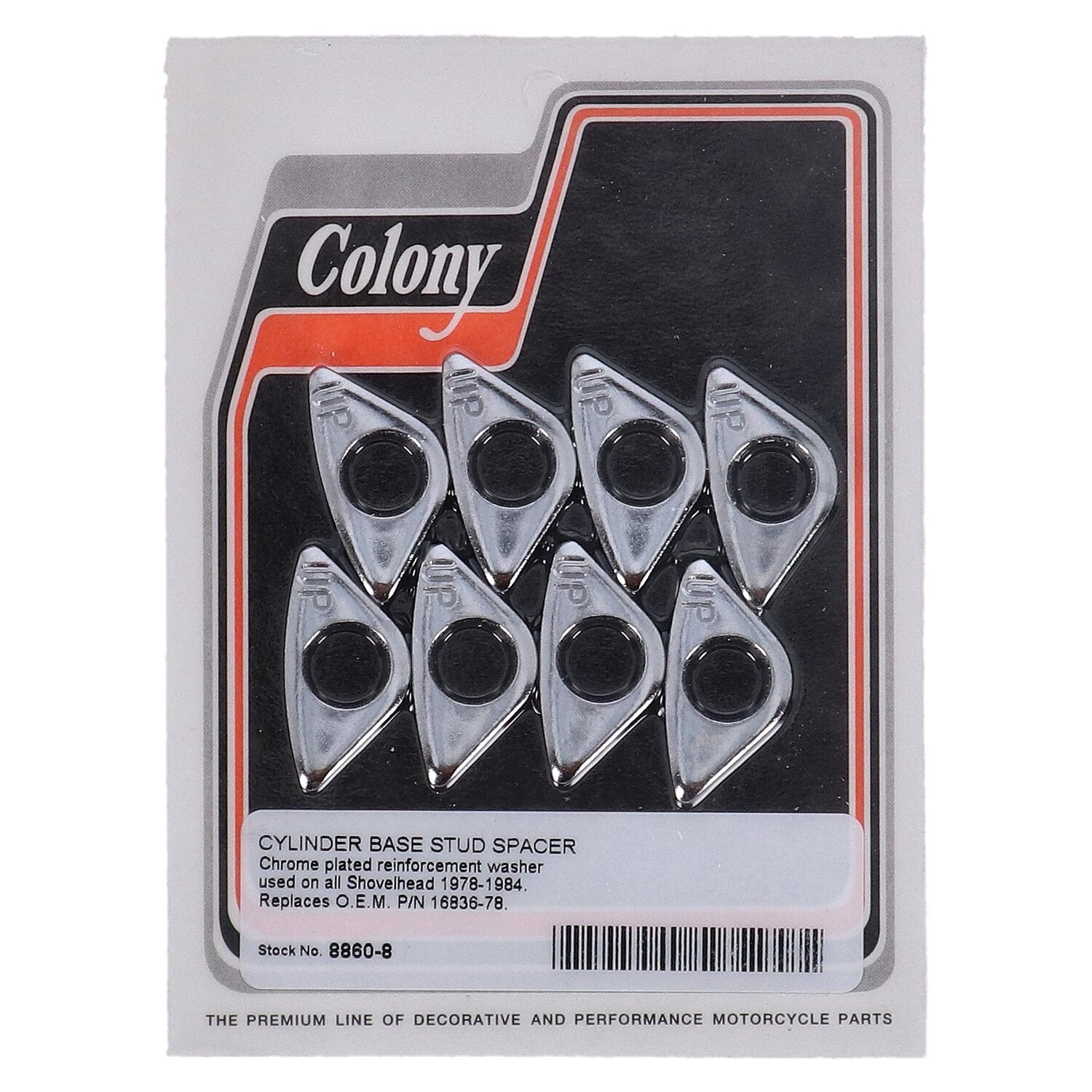 Colony cylinder base stud spacers set - Chrome