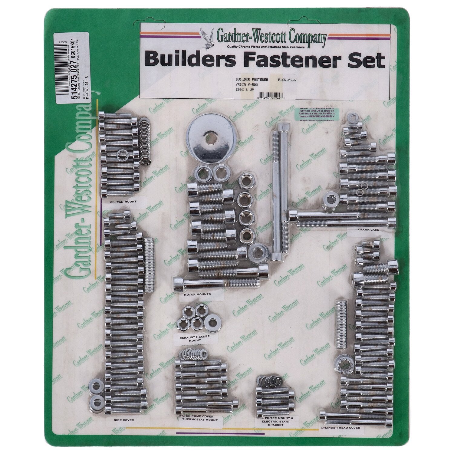 Gardner-Westcott Builders fastener set pol chr allen