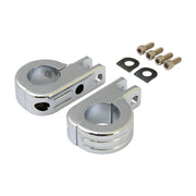 MCS Engine guard foot peg mount kit - 1-1/4" (32mm)tubing - Chrome