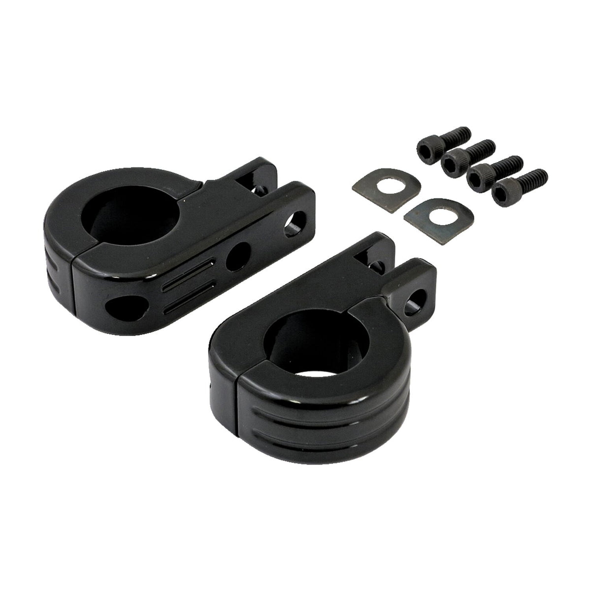 MCS Engine guard foot peg mount kit - 1-1/2" (38mm) tubing - Black