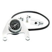 MCS Oil pressure gauge kit rocker box 0-60 PSI - Chrome