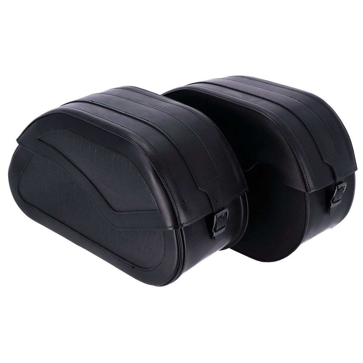 MCS reinforced rigid leather saddlebag set - 32 liter