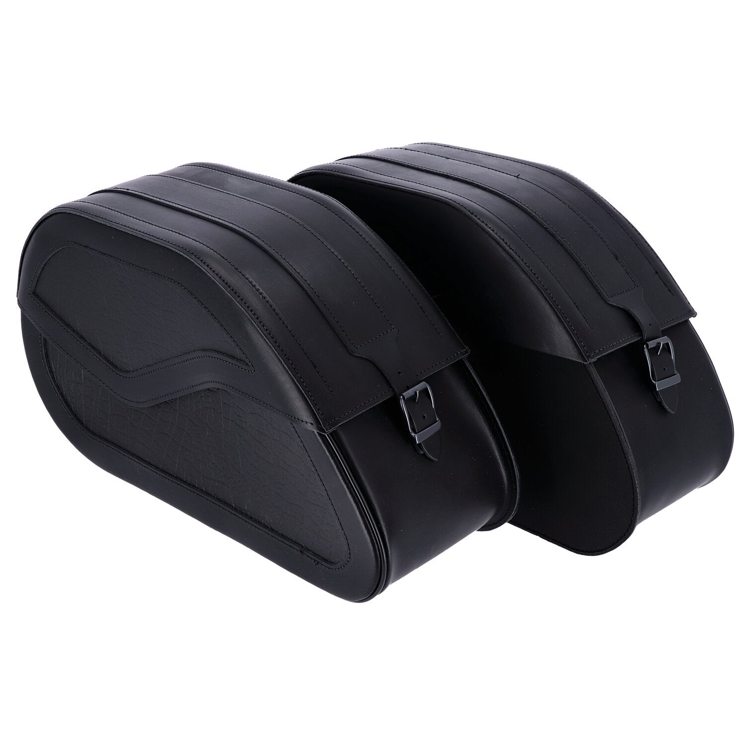 MCS reinforced rigid leather saddlebag set - 32 liter