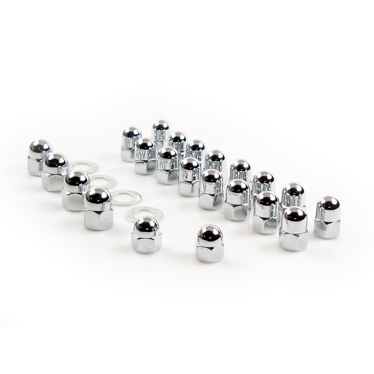 Colony Shovel rocker box top nut kit - Chrome Acorn