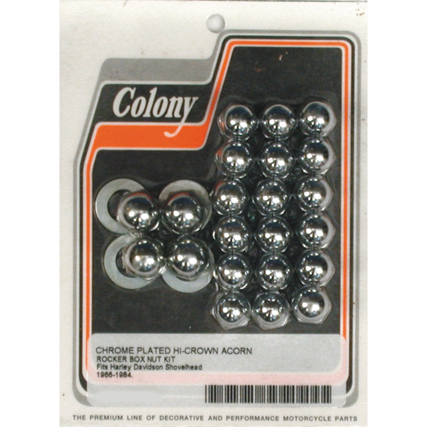 Colony Shovel rocker box top nut kit - Chrome Acorn