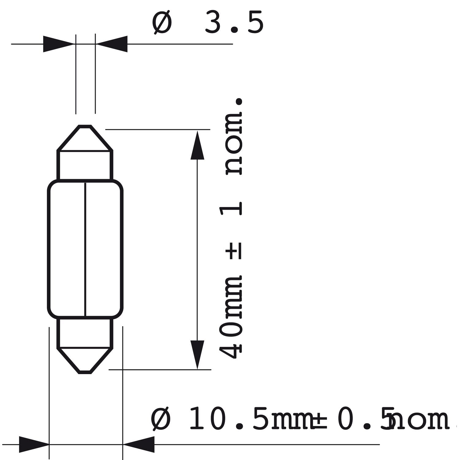 Philips Festoon light bulb Festoon T10 5X43