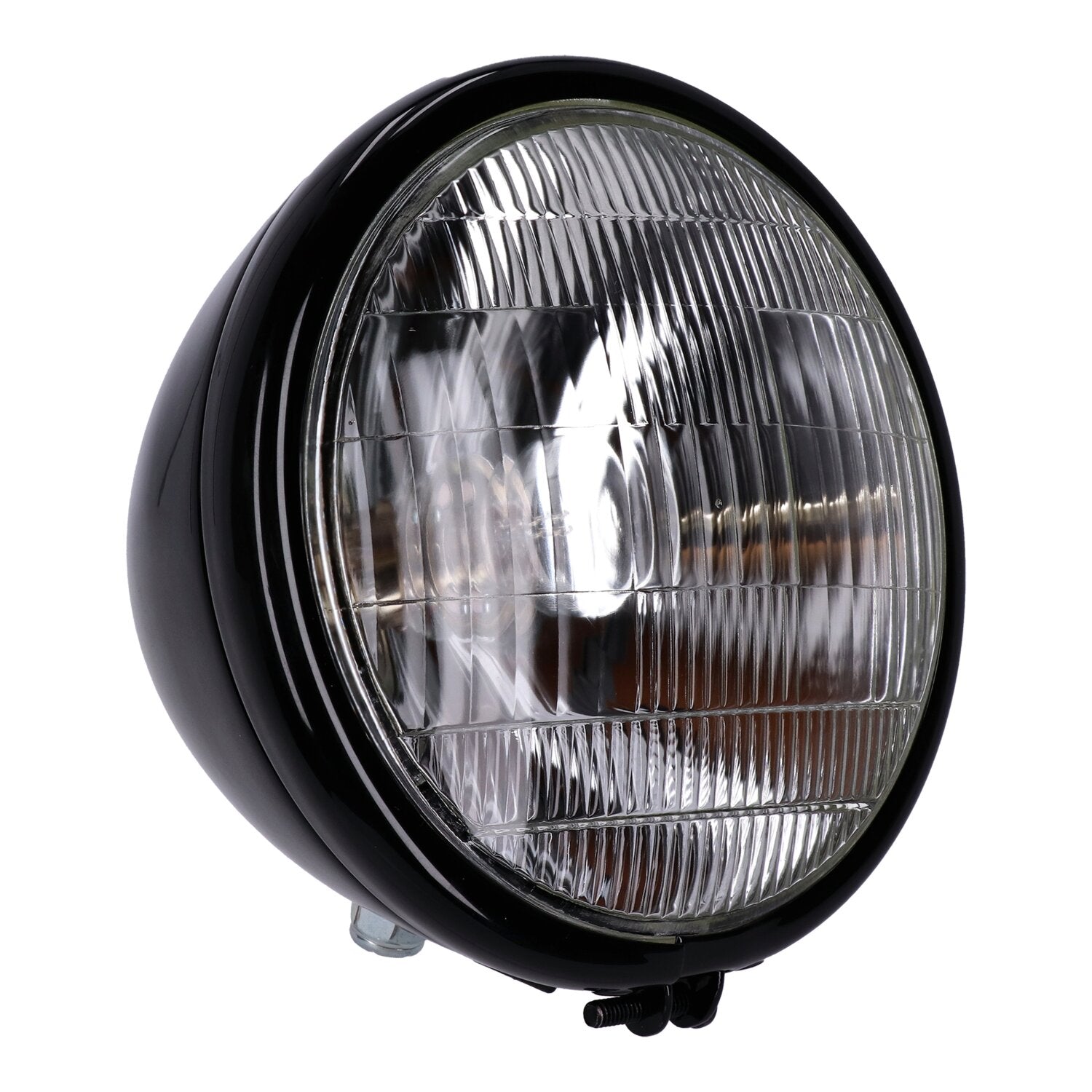 MCS 6-1/2" springer headlamp assembly - 12v - Black