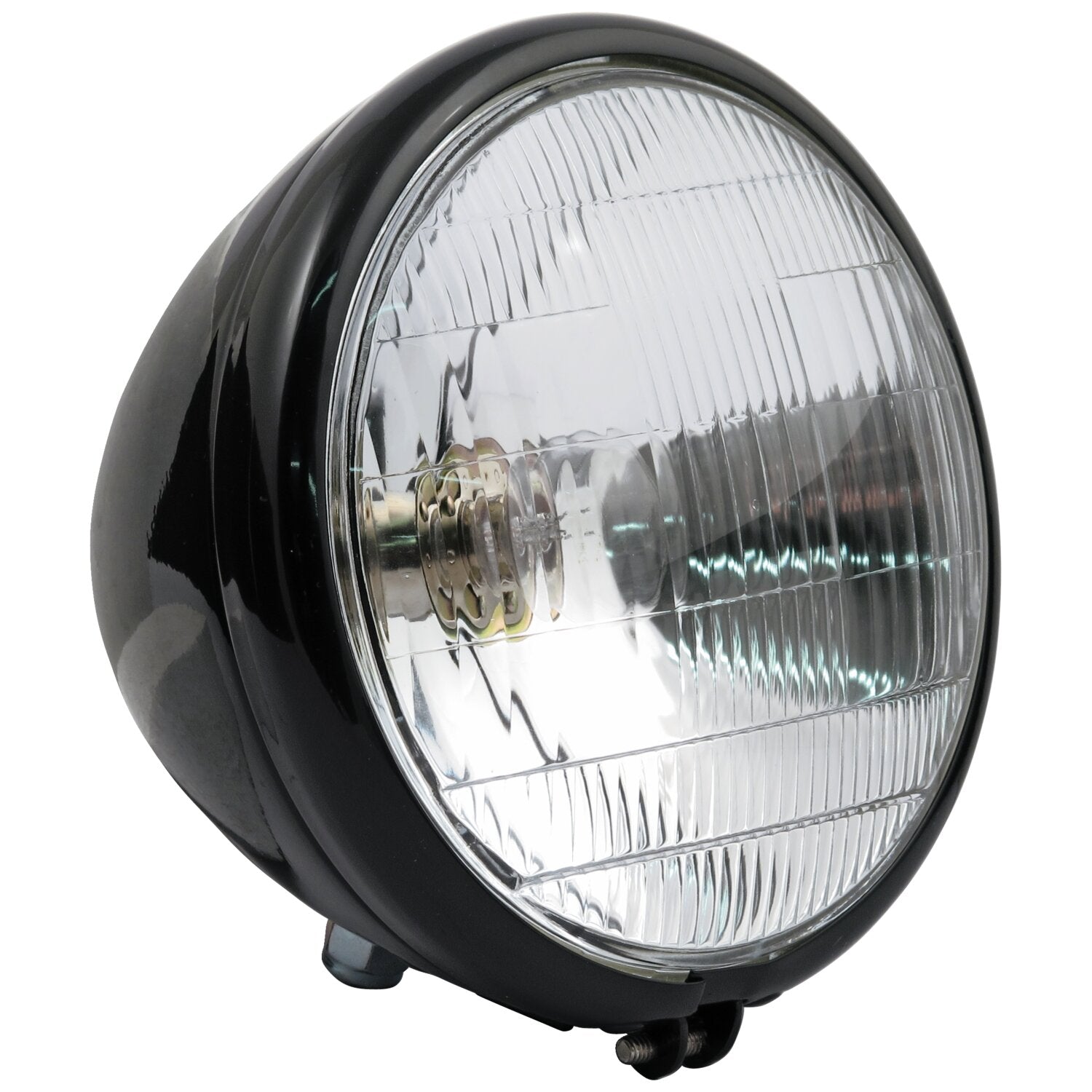 MCS 6-1/2" springer headlamp assembly - 6v - Black