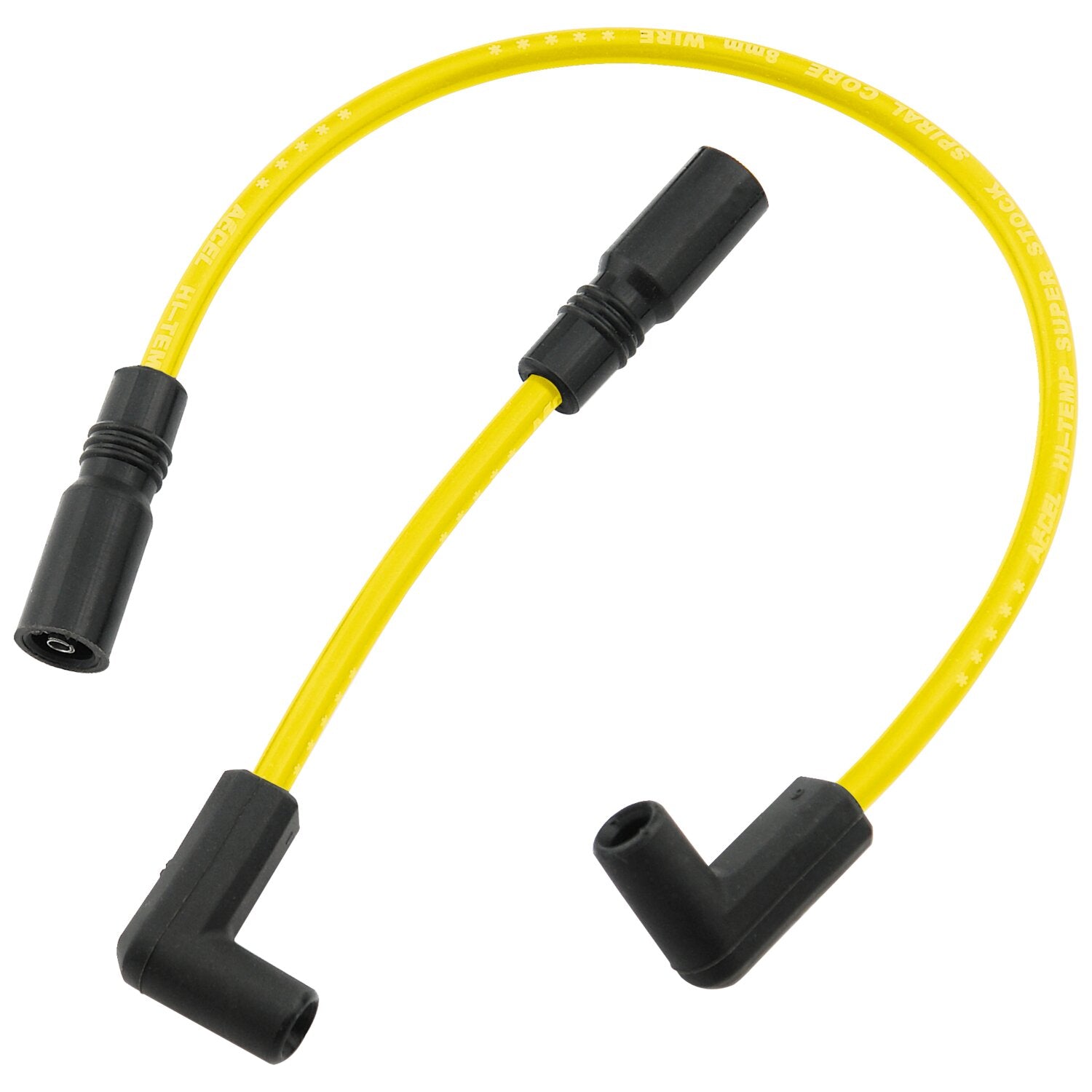 Accel 8mm Ferro Spiral core spark plug wire set - Yellow